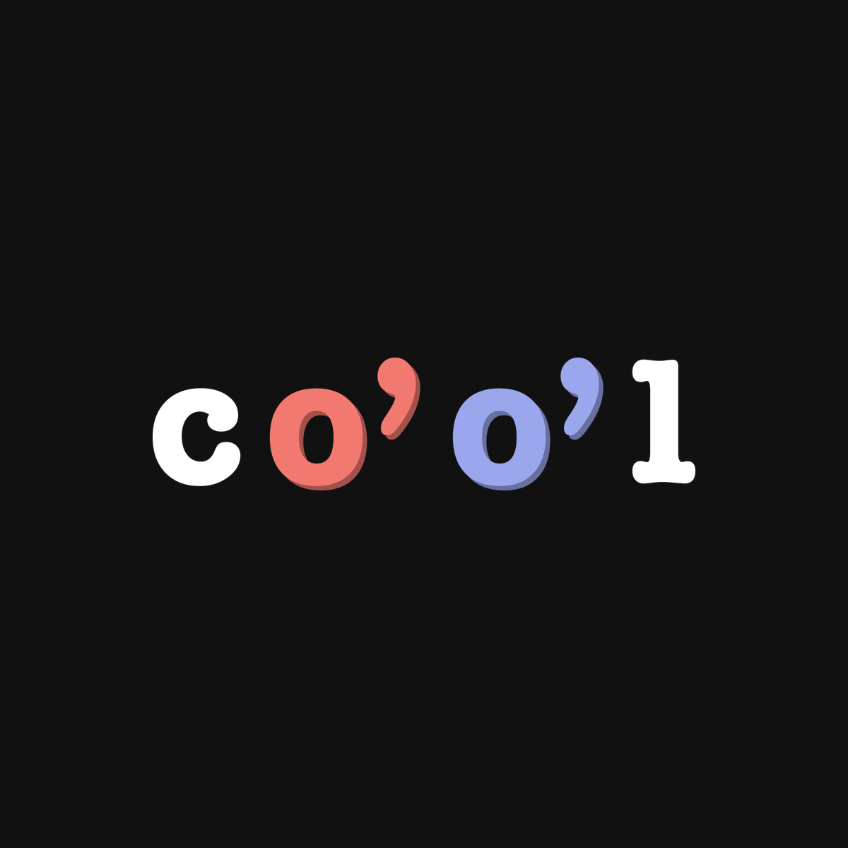 the co’o’l print on black / coral + periwinkle