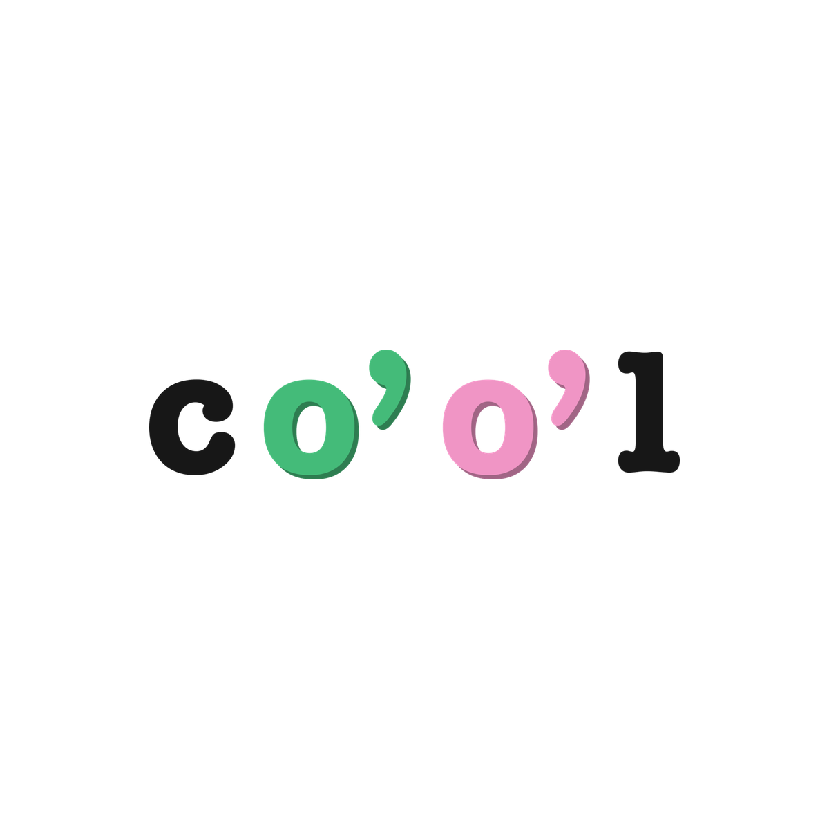the co’o’l print on white / grass + bubblegum