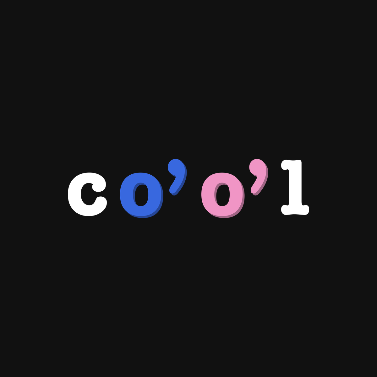 the co’o’l print on black / cobalt + bubblegum