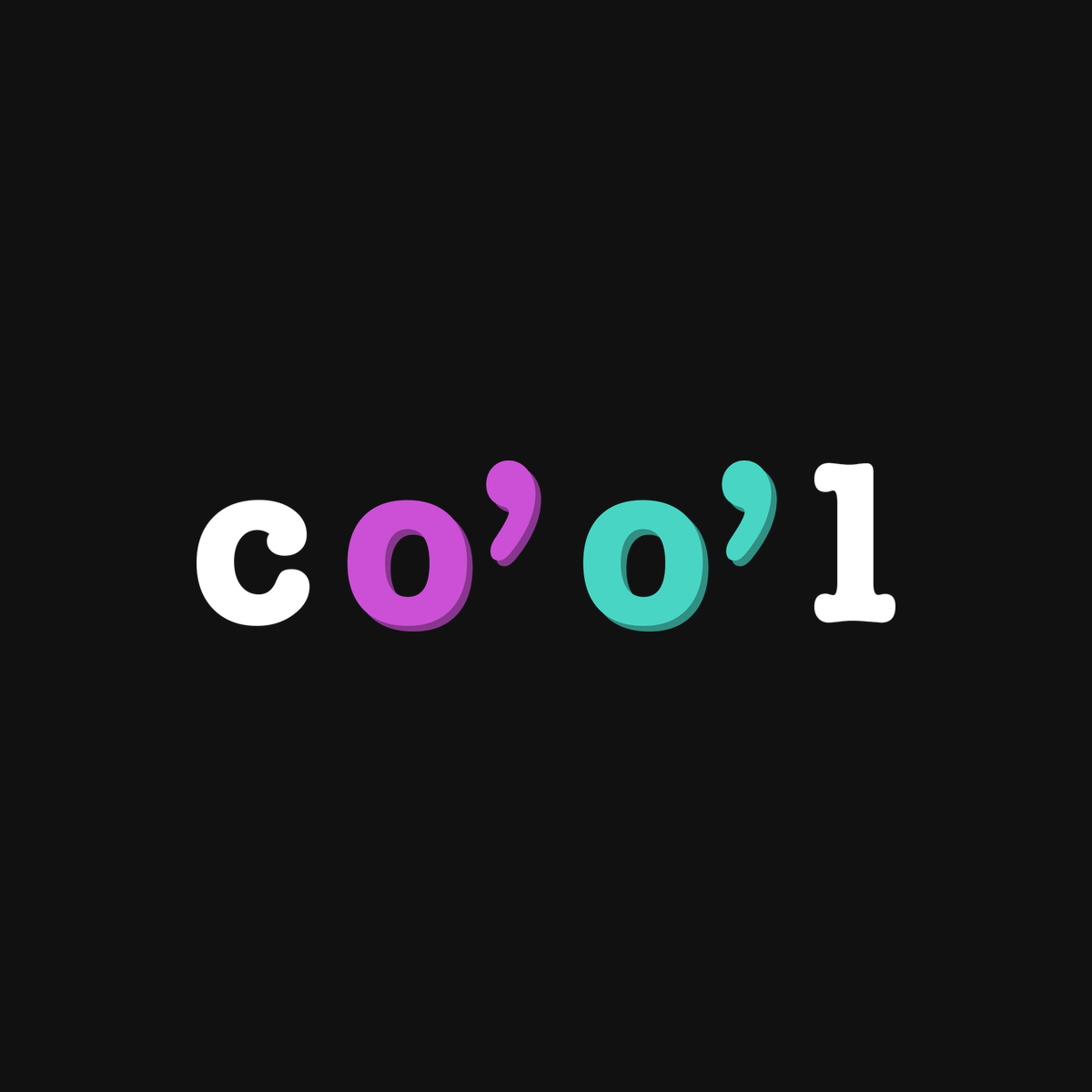 the co’o’l print on black / orchid + aqua