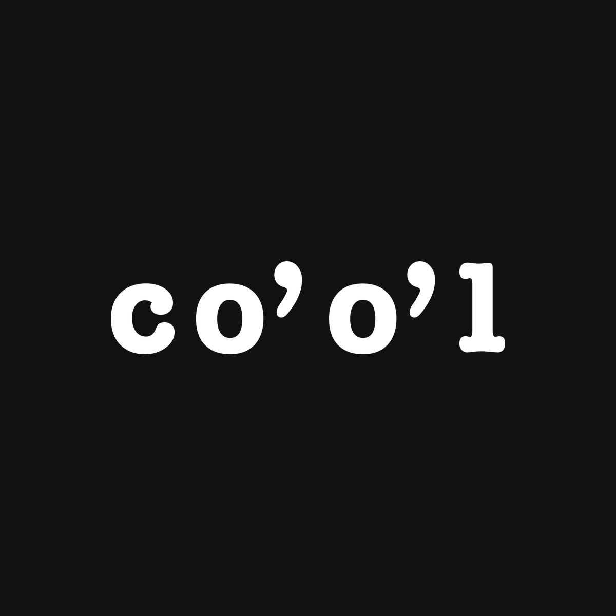 the co’o’l print on black / white print