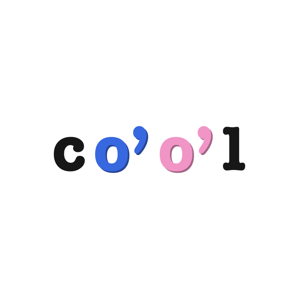 the co’o’l print on white / cobalt + bubblegum