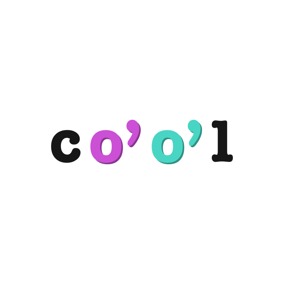 the co’o’l print on white / orchid + aqua